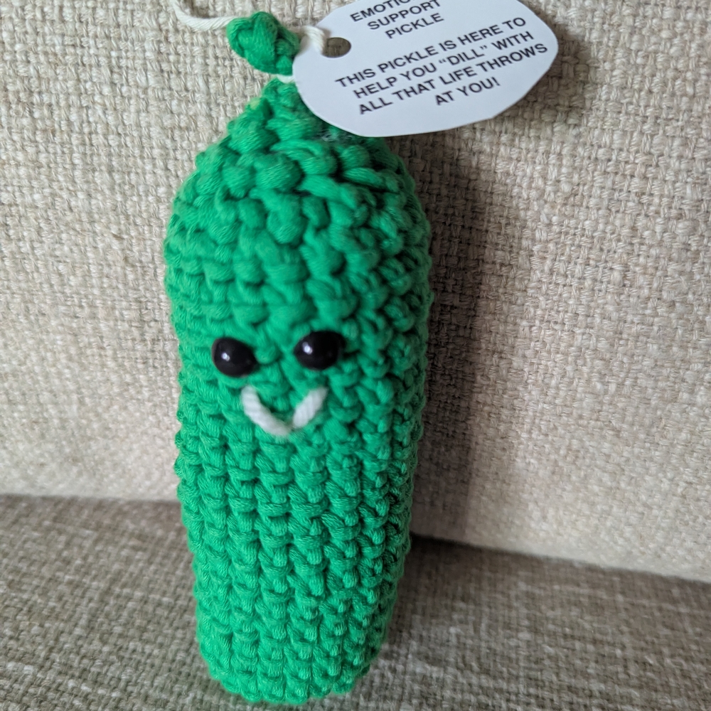 Handmade Green Crochet Pickle Plush